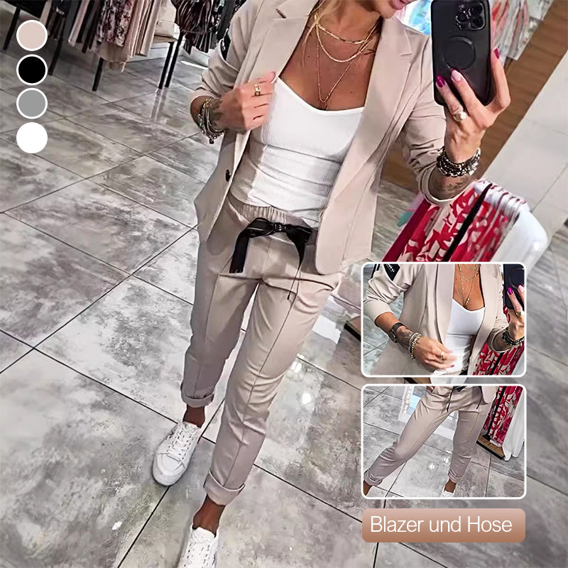 🔥2-teiliges Set aus lässiger Anzugjacke und Hose für Damen🌺